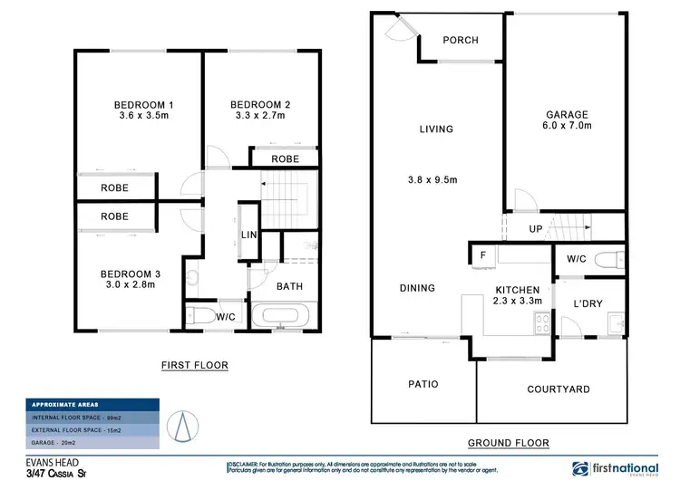 Floorplan of Homely townhouse listing, 3/47 Cassia Street, Evans Head NSW 2473