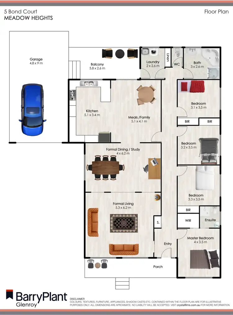 Floorplan of Homely house listing, 5 Bond Court, Meadow Heights VIC 3048