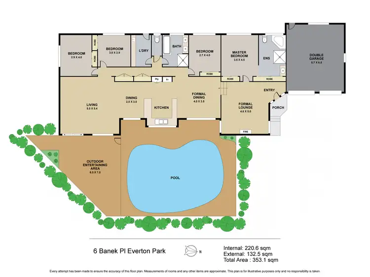 Floorplan of Homely house listing, 6 Banek Place, Everton Park QLD 4053