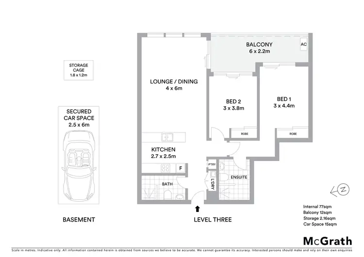 Floorplan of Homely apartment listing, 305/3 Garrigarrang Avenue, Kogarah NSW 2217