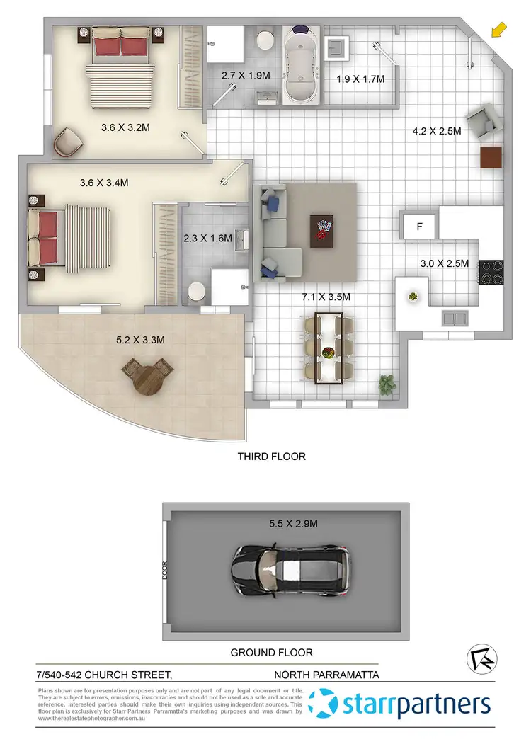 Floorplan of Homely apartment listing, 7/540 Church Street, North Parramatta NSW 2151