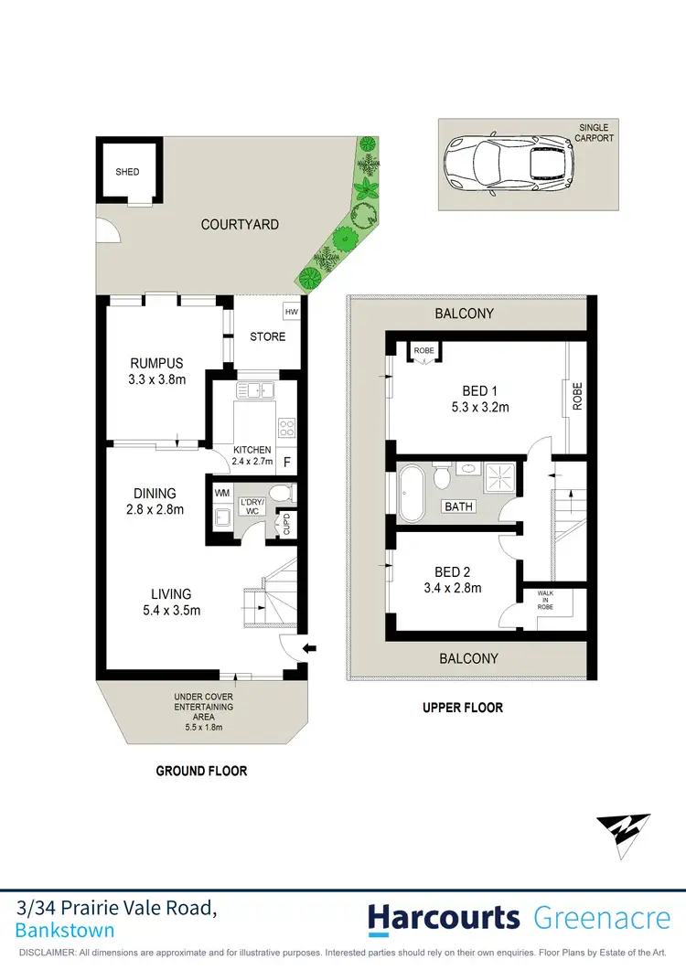 Floorplan of Homely townhouse listing, 3/34 Prairie Vale Road, Bankstown NSW 2200