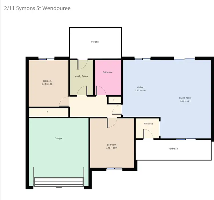 Floorplan of Homely unit listing, 2/11 Symons Street, Wendouree VIC 3355