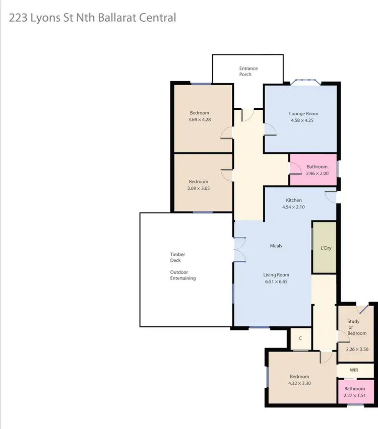 Floorplan of Homely house listing, 223 Lyons Street North, Ballarat Central VIC 3350