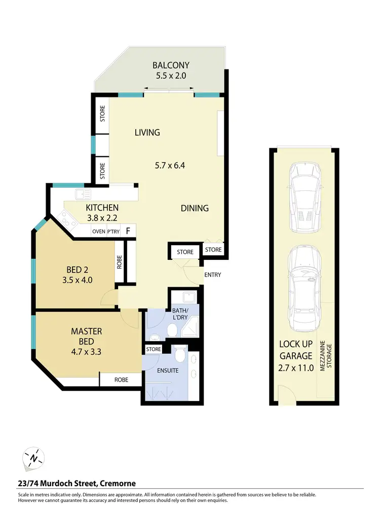 Floorplan of Homely apartment listing, 23/74 Murdoch Street, Cremorne NSW 2090