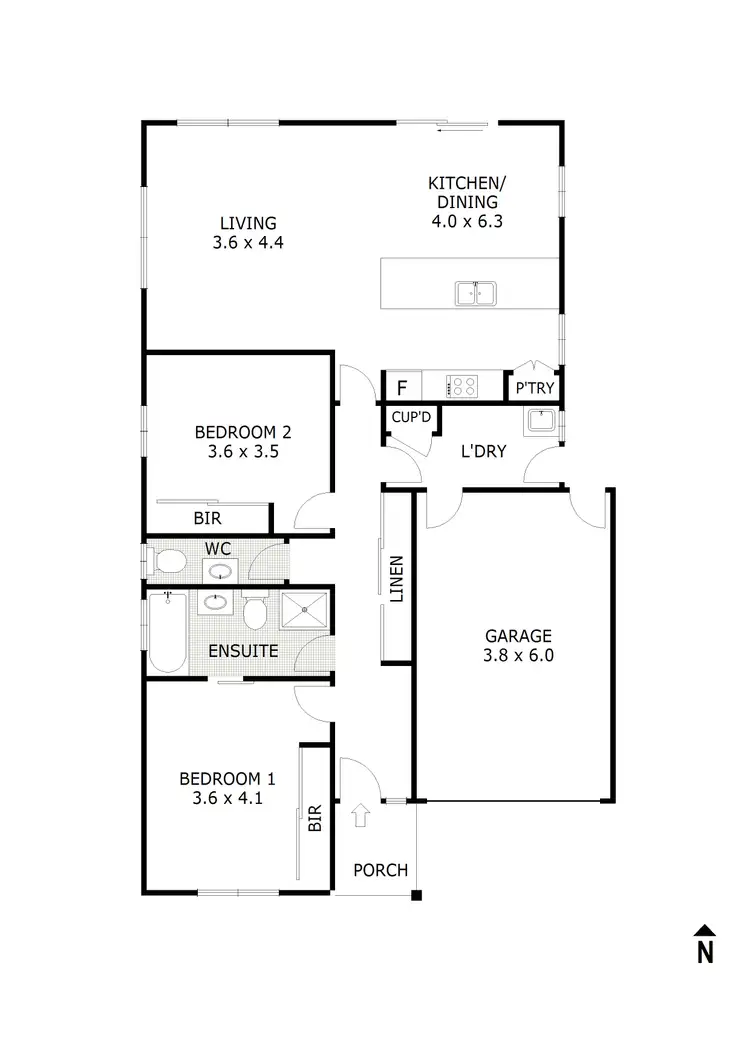 Floorplan of Homely unit listing, 1/31 Brazier Street, Eaglehawk VIC 3556