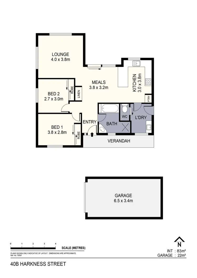 Floorplan of Homely unit listing, 40B Harkness Street, Quarry Hill VIC 3550