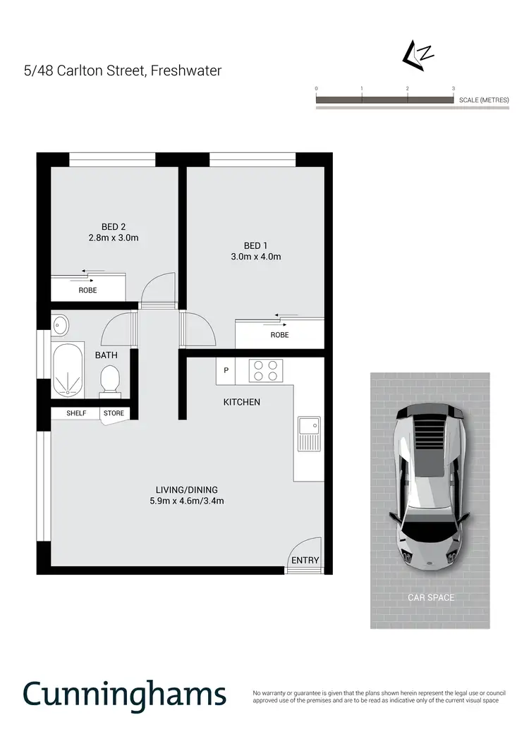Floorplan of Homely unit listing, 5/48 Carlton Street, Freshwater NSW 2096