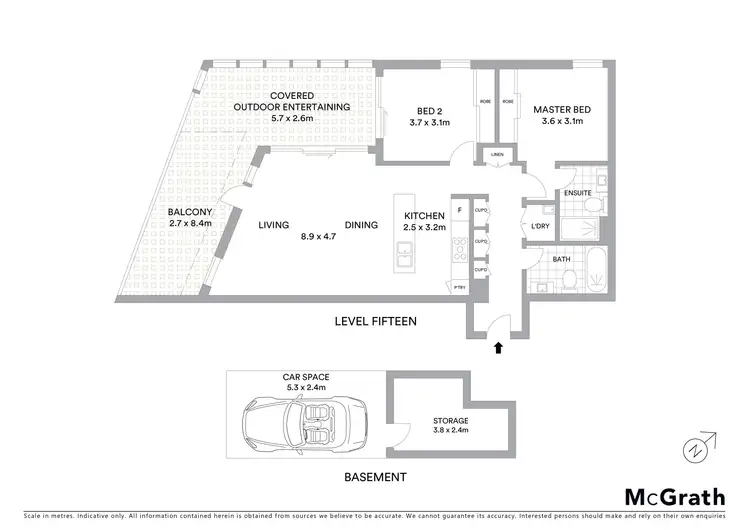 Floorplan of Homely apartment listing, 1507/20 Chisholm Street, Wolli Creek NSW 2205