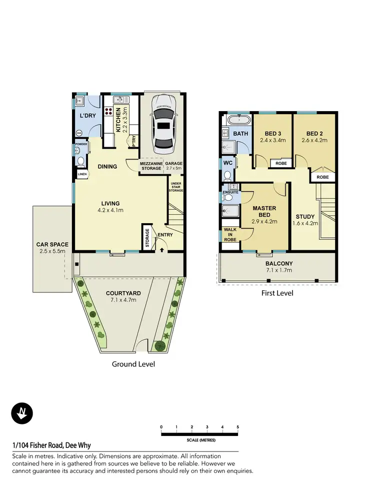 Floorplan of Homely townhouse listing, 1/104 Fisher Road, Dee Why NSW 2099