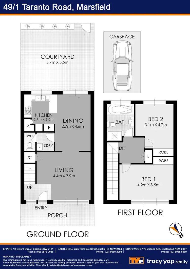 Floorplan of Homely townhouse listing, 1-5 Taranto Road, Marsfield NSW 2122