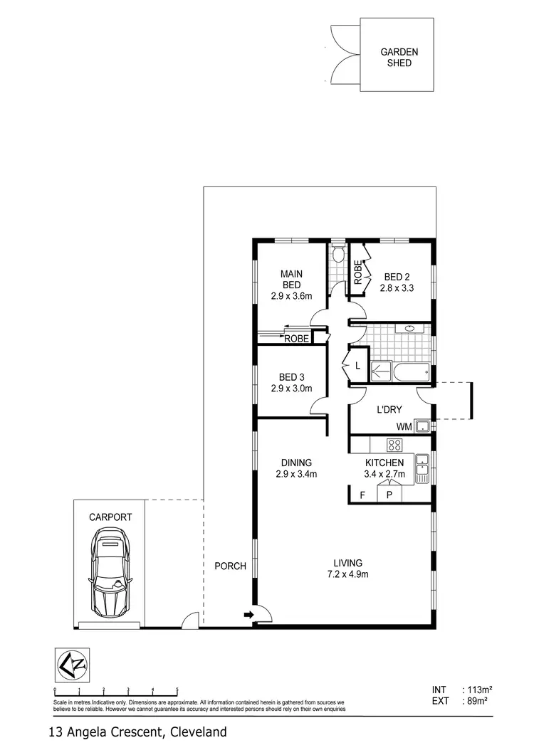 Floorplan of Homely house listing, 13 Angela Crescent, Cleveland QLD 4163