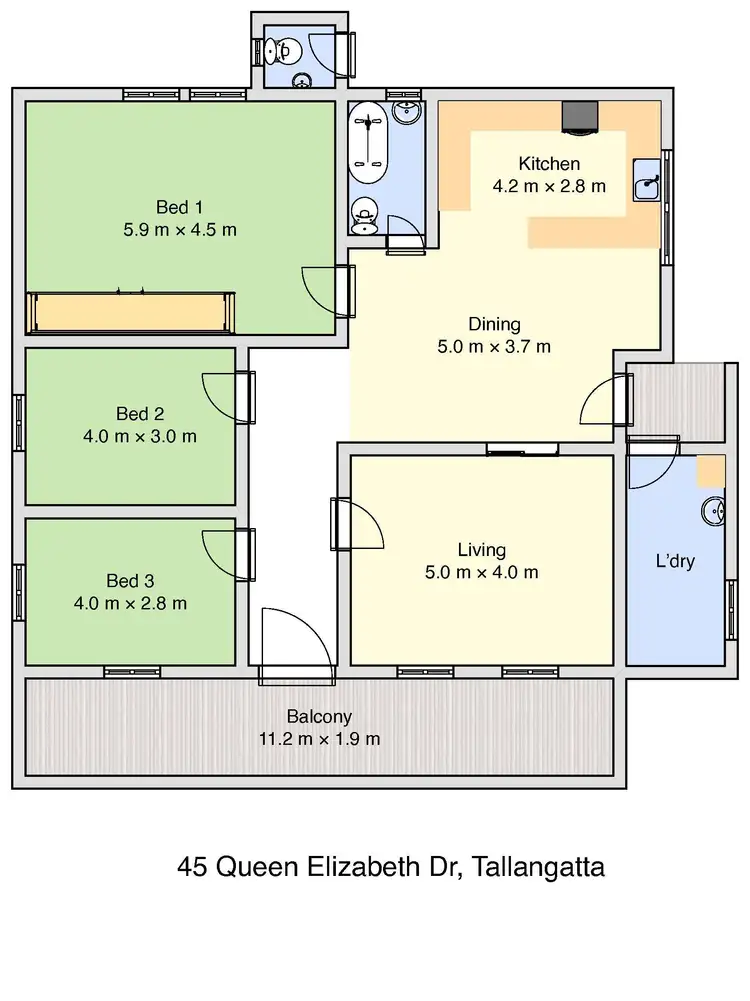 Floorplan of Homely house listing, 45 Queen Elizabeth Drive, Tallangatta VIC 3700
