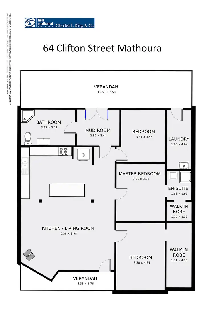 Floorplan of Homely rural property listing, 64 Clifton Street, Mathoura NSW 2710