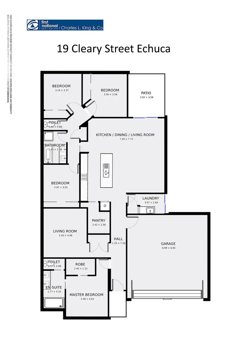 Floorplan of Homely house listing, 19 Cleary Street, Echuca VIC 3564