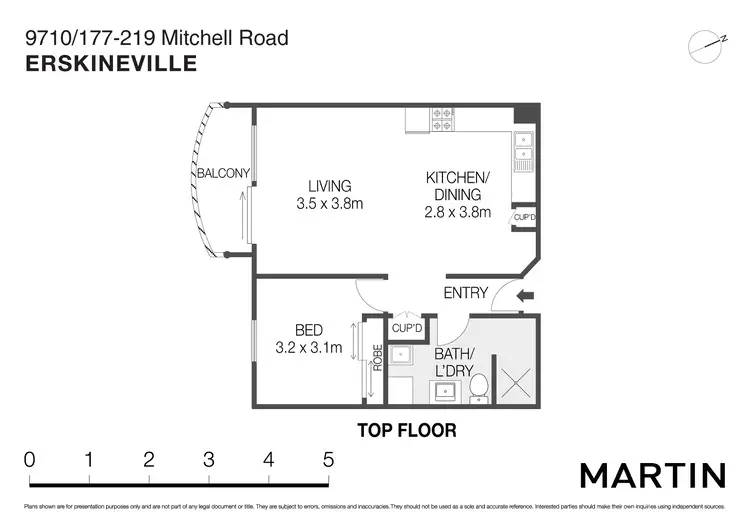 Floorplan of Homely apartment listing, 9710/177-219 Mitchell Road, Erskineville NSW 2043