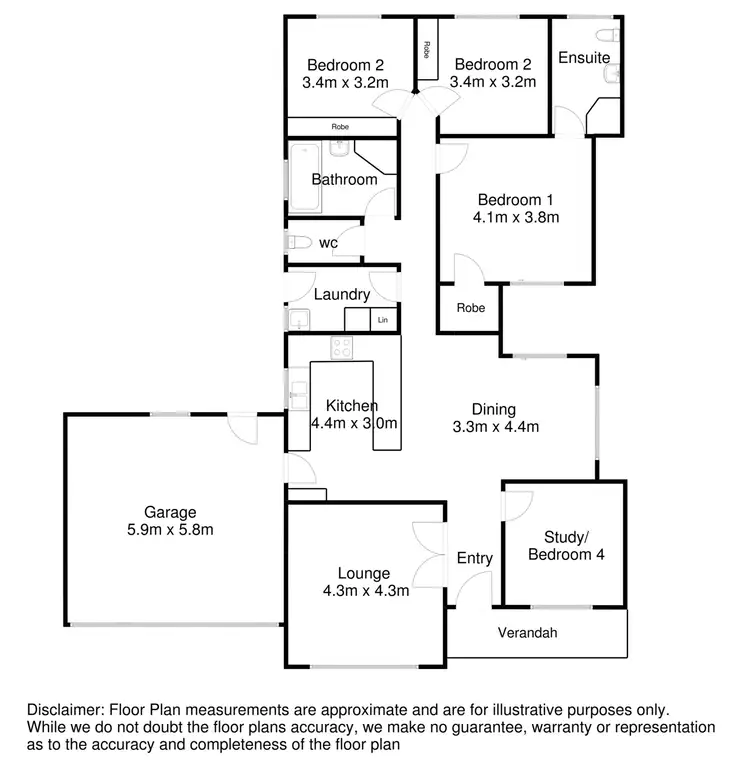 Floorplan of Homely house listing, 4 Apanie Court, Mount Gambier SA 5290