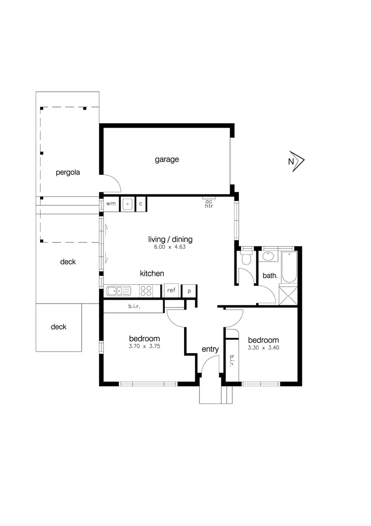 Floorplan of Homely unit listing, 1/98 Saltley Street, South Kingsville VIC 3015
