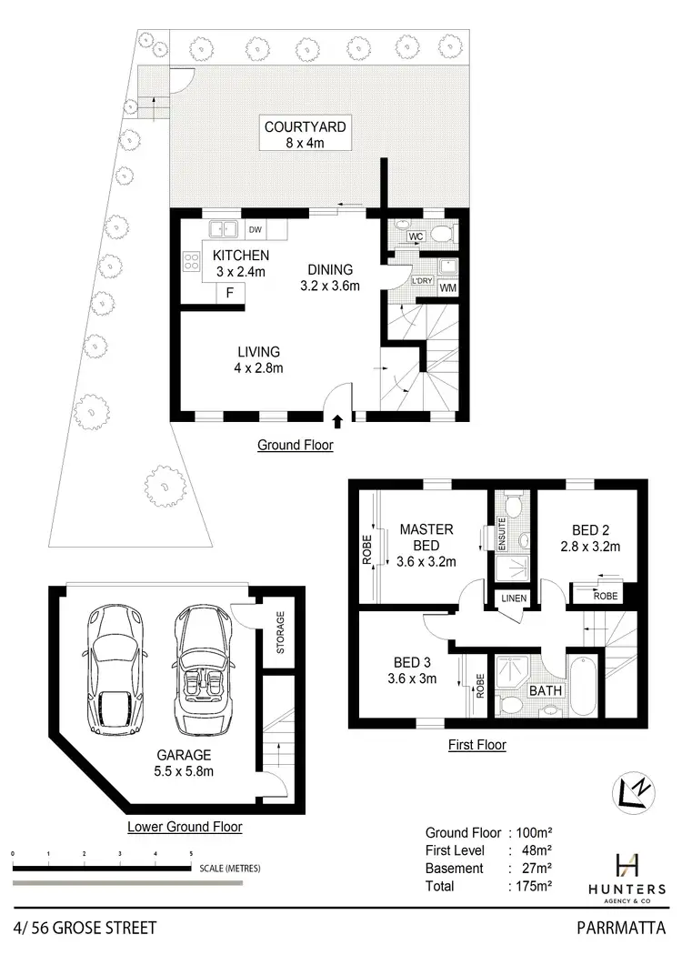 Floorplan of Homely townhouse listing, 4/56 Grose Street, North Parramatta NSW 2151