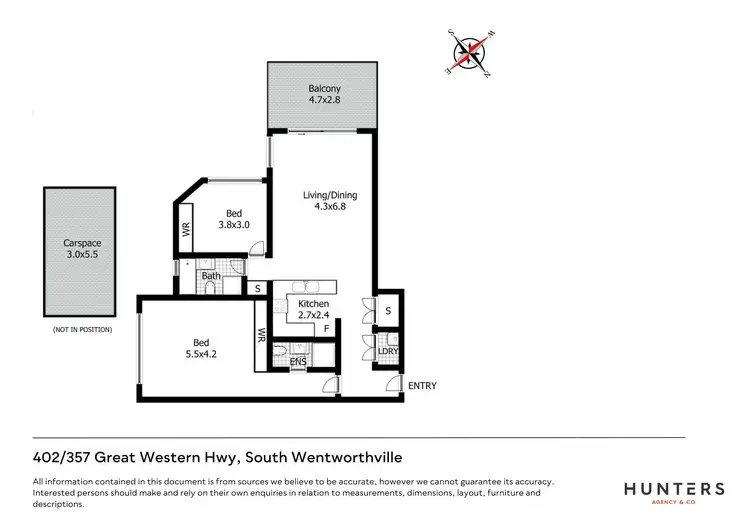 Floorplan of Homely apartment listing, Level 4/402/357 Great Western Highway, Wentworthville NSW 2145