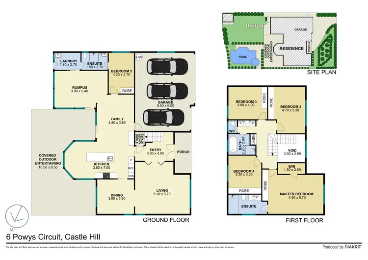 Floorplan of Homely house listing, 6 Powys Circuit, Castle Hill NSW 2154