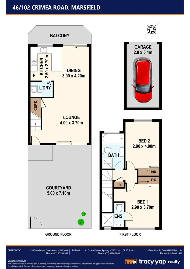 Floorplan of Homely townhouse listing, 46/102-104 Crimea Road, Marsfield NSW 2122