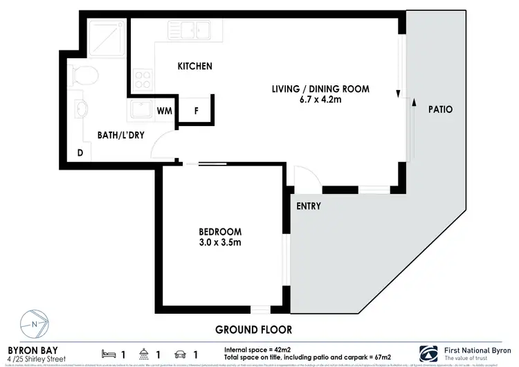 Floorplan of Homely unit listing, 4/45 Shirley Street, Byron Bay NSW 2481