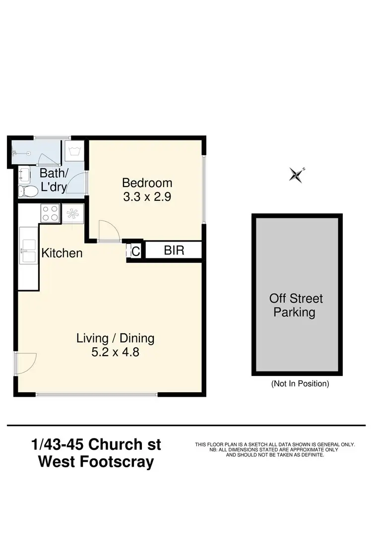 Floorplan of Homely unit listing, 1/43-45 Church Street, West Footscray VIC 3012