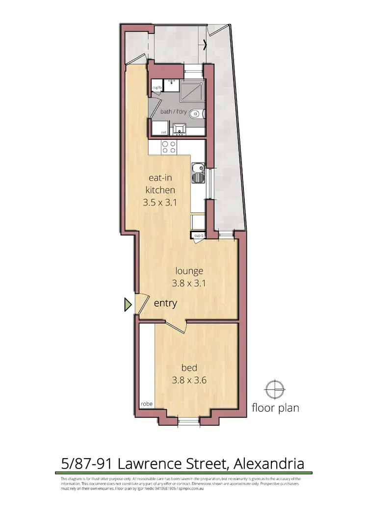 Floorplan of Homely unit listing, 5/87-91 Lawrence Street, Alexandria NSW 2015