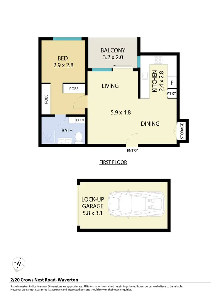 Floorplan of Homely apartment listing, 2/20 Crows Nest Road, Waverton NSW 2060