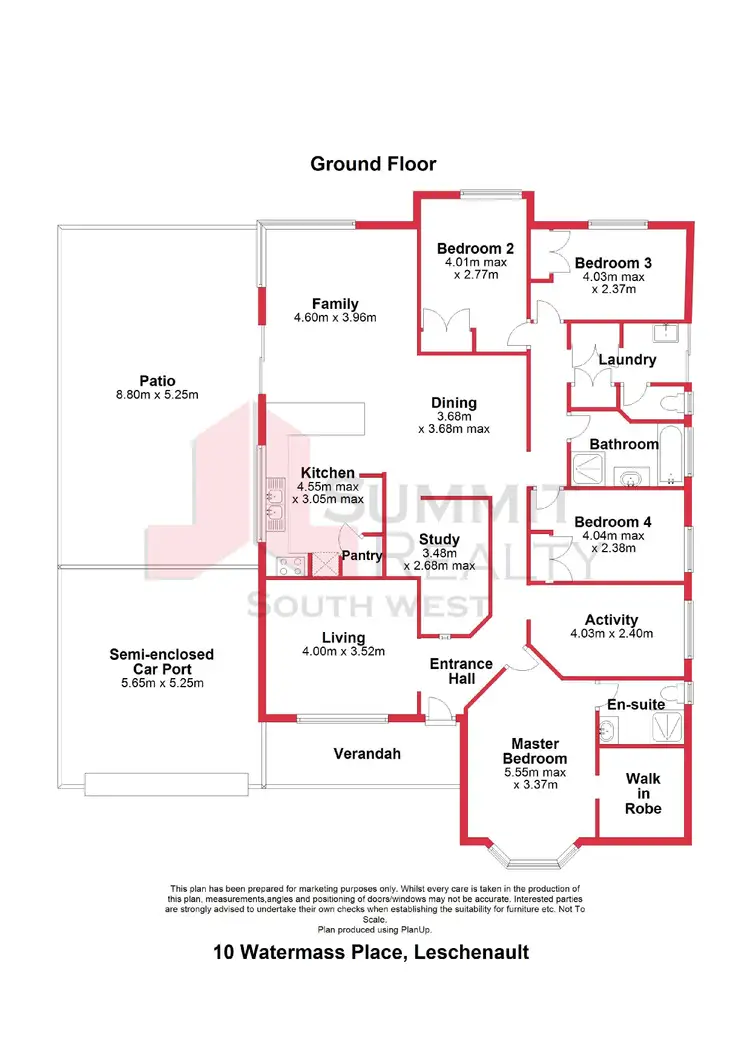 Floorplan of Homely house listing, 10 Watermass Place, Leschenault WA 6233
