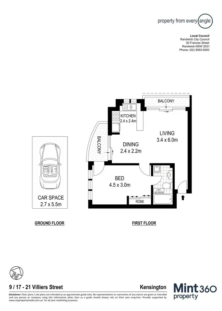 Floorplan of Homely apartment listing, 9/17-21 Villiers Street, Kensington NSW 2033