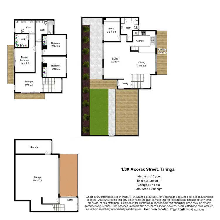 Floorplan of Homely townhouse listing, 1/39 Moorak Street, Taringa QLD 4068