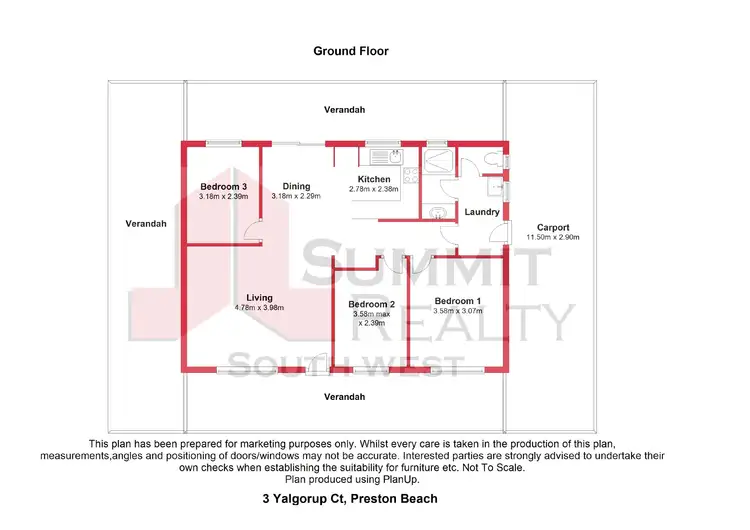 Floorplan of Homely house listing, 3 Yalgorup Court, Preston Beach WA 6215