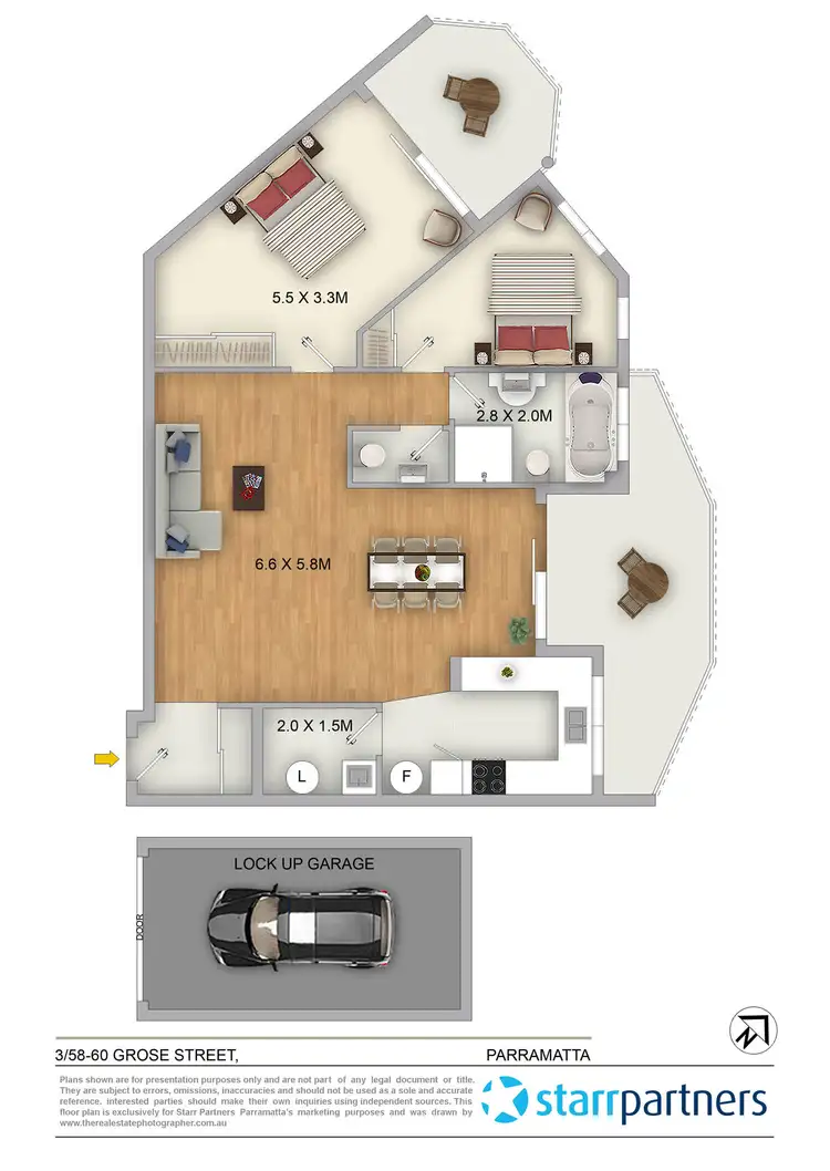 Floorplan of Homely apartment listing, 3/58-60 Grose Street, North Parramatta NSW 2151