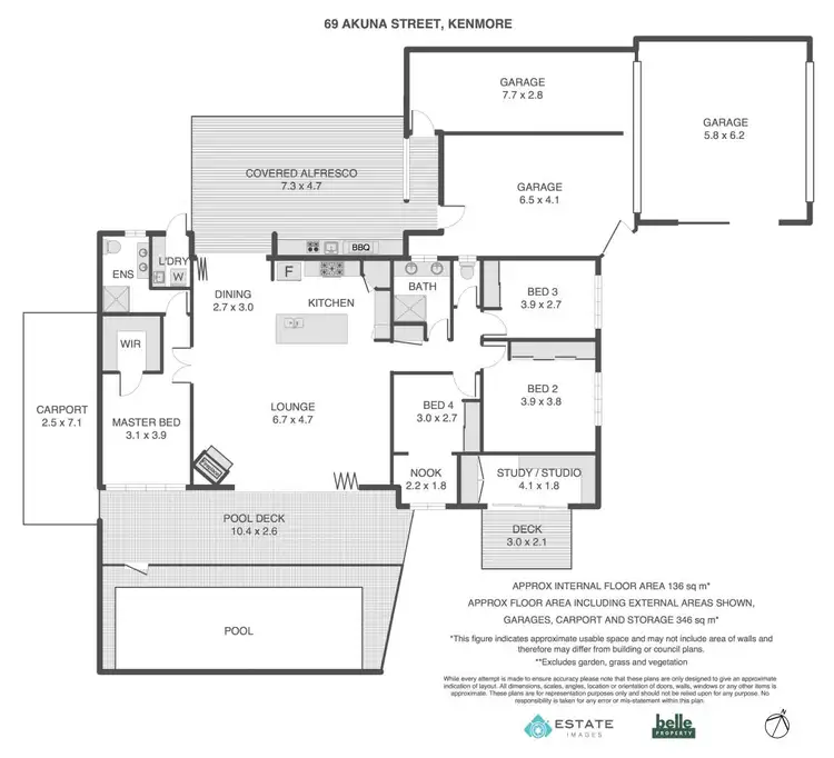 Floorplan of Homely house listing, 69 Akuna Street, Kenmore QLD 4069