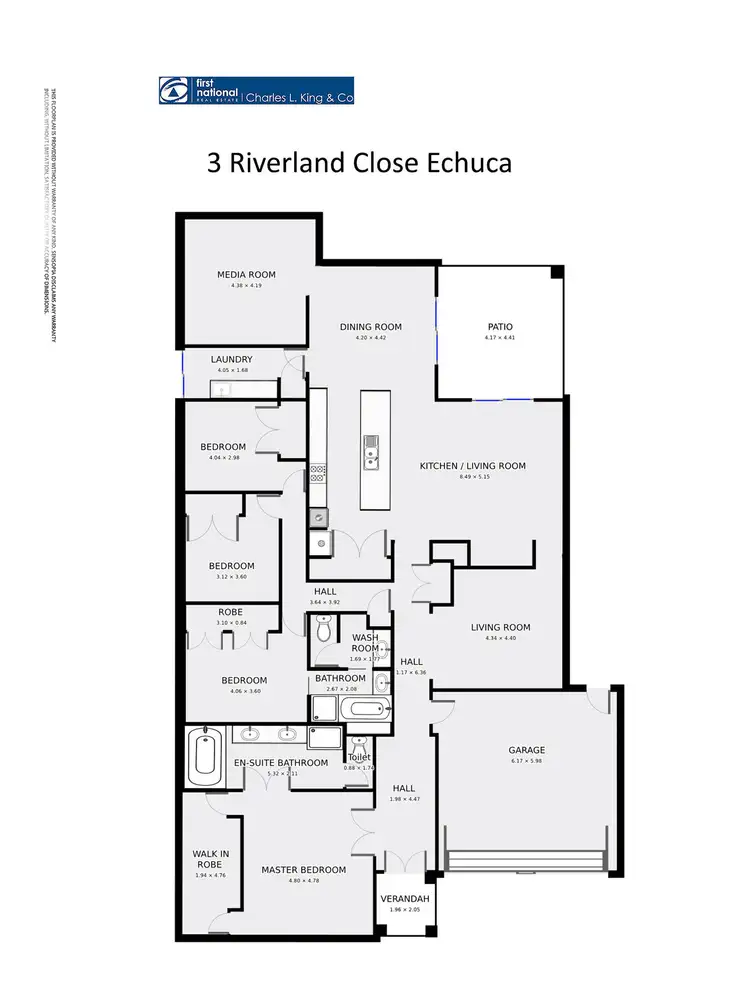 Floorplan of Homely house listing, 3 Riverland Close, Echuca VIC 3564