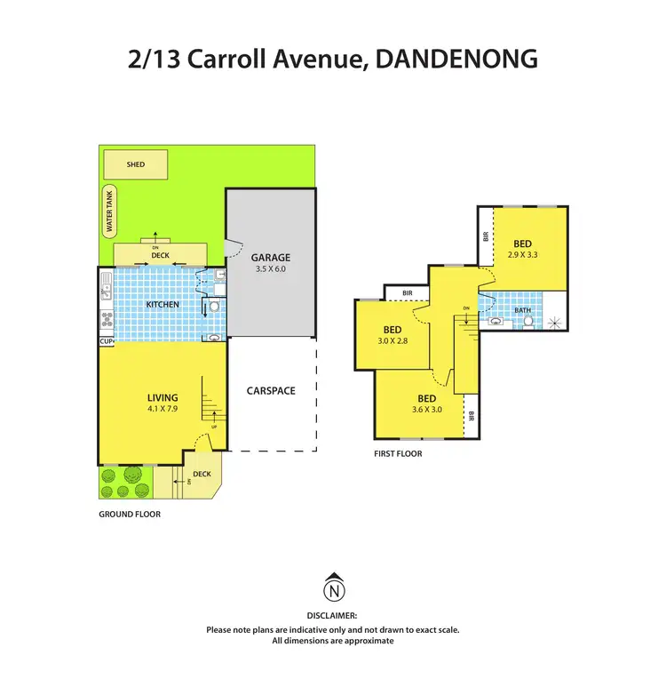 Floorplan of Homely townhouse listing, 2/13 Carroll Avenue, Dandenong VIC 3175