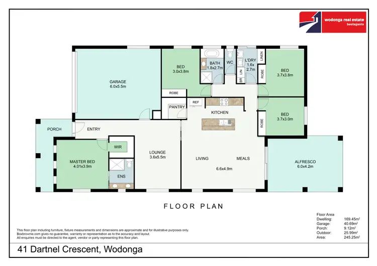 Floorplan of Homely house listing, 41 Dartnell Crescent, Wodonga VIC 3690