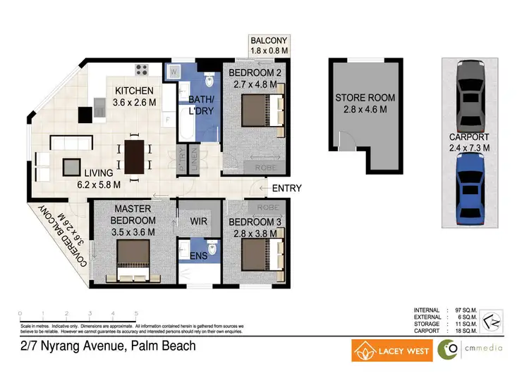 Floorplan of Homely unit listing, 2/7 Nyrang Avenue, Palm Beach QLD 4221
