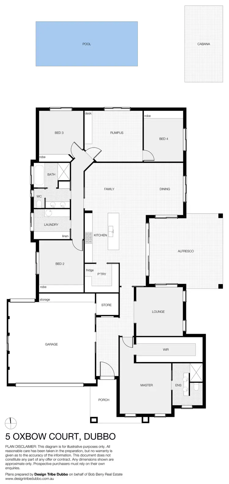 Floorplan of Homely house listing, 5 Oxbow Court, Dubbo NSW 2830