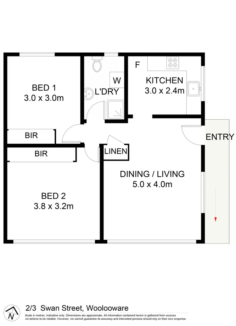 Floorplan of Homely unit listing, 2/3 Swan Street, Woolooware NSW 2230