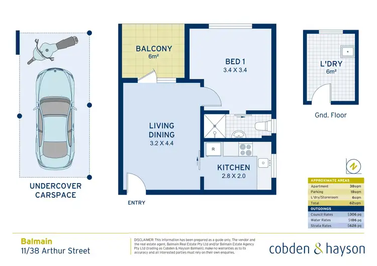 Floorplan of Homely apartment listing, 11/38 Arthur Street, Balmain NSW 2041