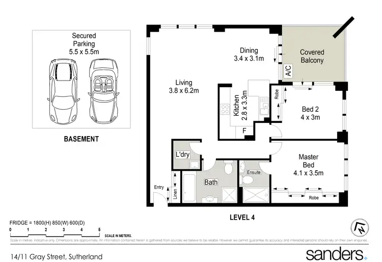 Floorplan of Homely apartment listing, 14/11-15 Gray Street, Sutherland NSW 2232