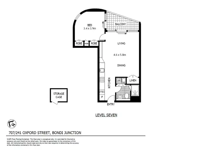 Floorplan of Homely apartment listing, 707/241 Oxford Street, Bondi Junction NSW 2022