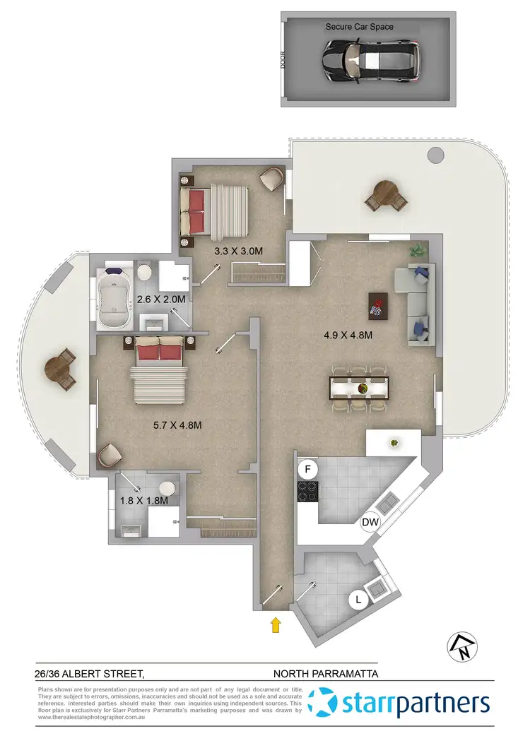 Floorplan of Homely unit listing, 26/36 Albert Street, North Parramatta NSW 2151