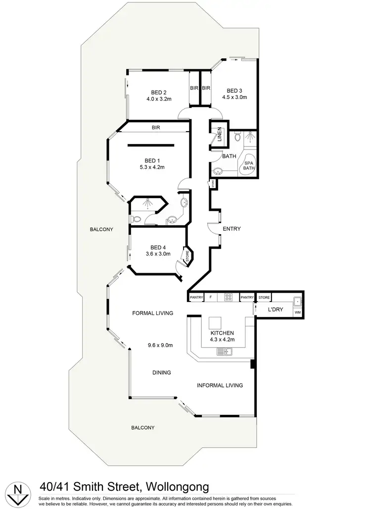 Floorplan of Homely apartment listing, 40/41 Smith Street, Wollongong NSW 2500