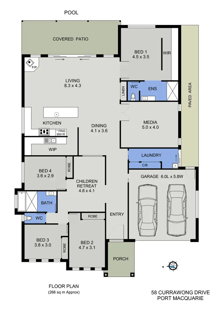 Floorplan of Homely house listing, 58 Currawong Drive, Port Macquarie NSW 2444