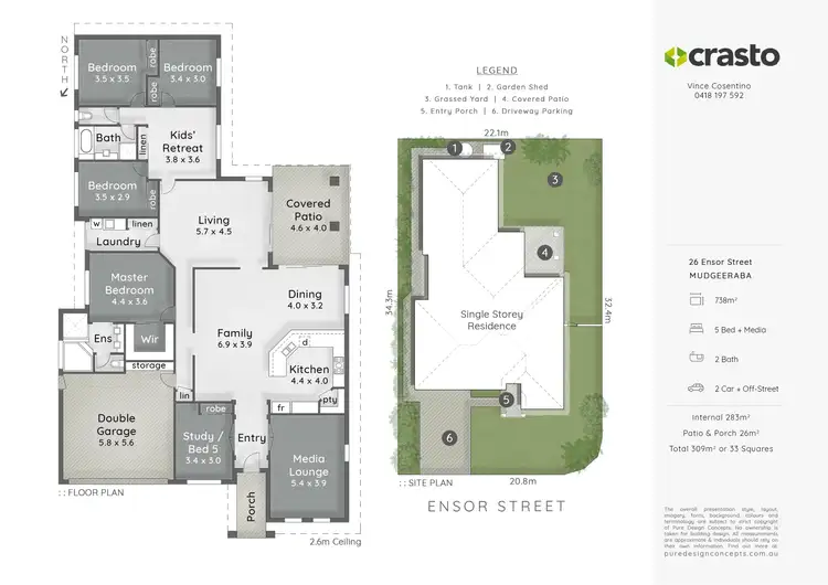 Floorplan of Homely house listing, 26 Ensor Street, Mudgeeraba QLD 4213