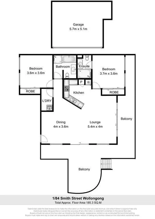 Floorplan of Homely apartment listing, 1/84 Smith Street, Wollongong NSW 2500
